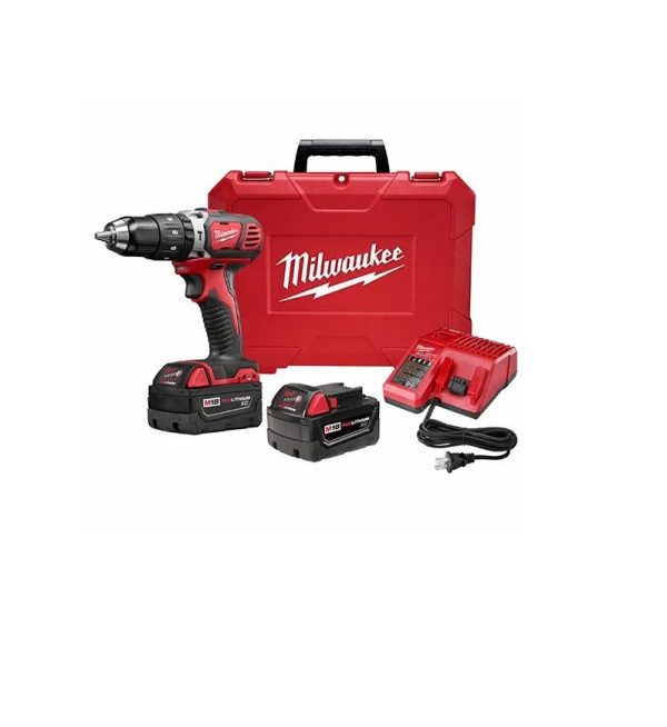 Taladro con percutor Atornillador a Batería 18V M18 Milwaukee 2607-259A 1/2”(13mm) 59Nm con maletín (incluye un cargador y dos baterías 3Ah)