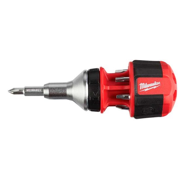 Destornillador de mano con crique compacto 8 en 1 Milwaukee 48-22-2330 con múltiples puntas