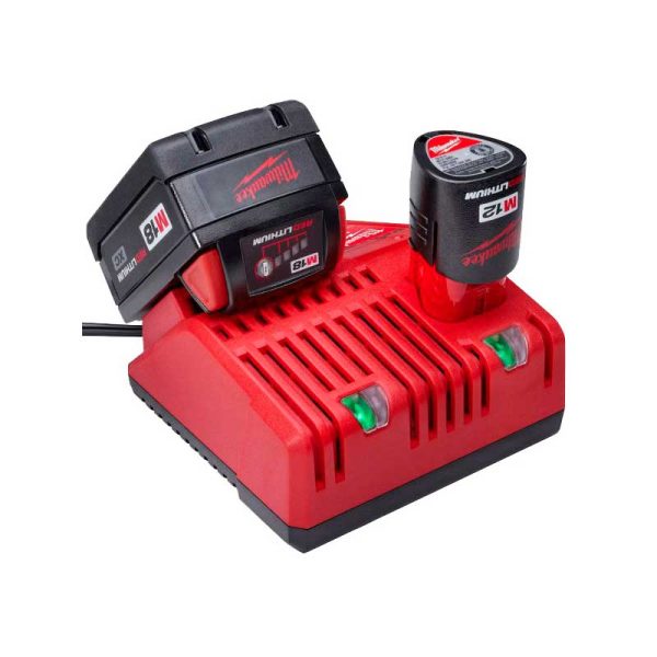 Cargador doble para Baterías de Litio 18V M18 y 12V M12 Milwaukee 48-1959A - Imagen 3