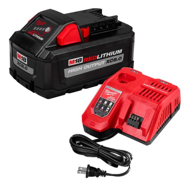 Kit combo Cargador rápido para Baterías de Litio 18V M18 y 12V M12 con una batería 8Ah M18 Milwaukee 48-4059A - Imagen 4