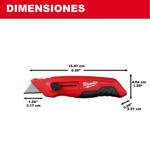 Cutter Cuchilla Trincheta Navaja Multiusos con deslizamiento lateral Milwaukee 48-22-1515 - Imagen 4