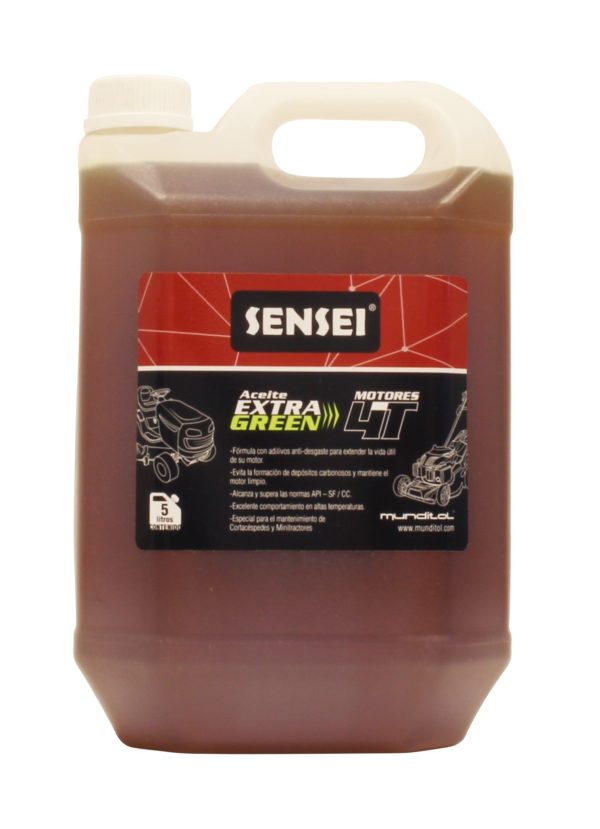 Aceite mineral multigrado para motores 4T Sensei EXTRA GREEN Bidón 5 Litros