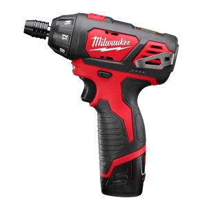 Atornillador inalámbrico a Batería 12V M12 Milwaukee 2401-259A 1/4"(6.35mm) 19Nm con bolso (incluye un cargador y dos baterías 2.0Ah)