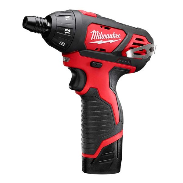 Atornillador inalámbrico a Batería 12V M12 Milwaukee 2401-259A 1/4"(6.35mm) 19Nm con bolso (incluye un cargador y dos baterías 2.0Ah) - Imagen 2