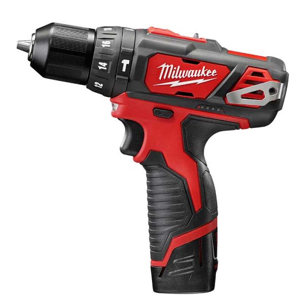 Taladro con percutor Atornillador inalámbrico a Batería 12V M12 Milwaukee 2408-259A 3/8"(10mm) 30Nm con bolso (incluye un cargador y dos baterías 2.0Ah) - Imagen 2
