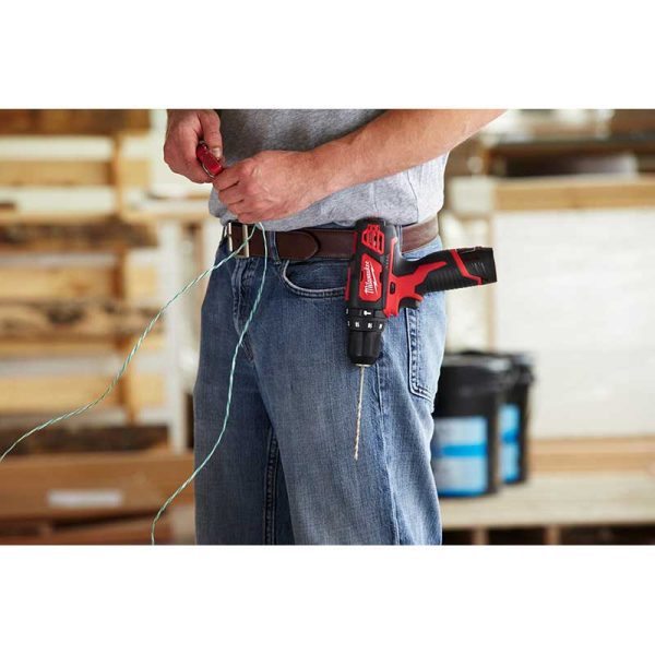 Taladro con percutor Atornillador inalámbrico a Batería 12V M12 Milwaukee 2408-259A 3/8"(10mm) 30Nm con bolso (incluye un cargador y dos baterías 2.0Ah) - Imagen 5