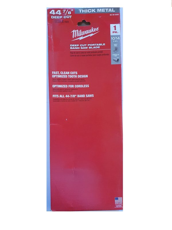 Hoja lamina de sierra Milwaukee 48-39-0550 10/14tpi Largo 1139.8mm(44-7/8") para sierras de banda cintas (1 unidad por paquete) - Imagen 2