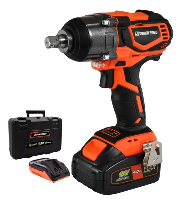 Llave de impacto inalámbrica a Batería 18V Brushless Dowen Pagio LIBB18I 1/2”(12.7mm) 520Nm 9993136 con maletín (incluye 1 batería 4.0Ah y 1 cargador) - Imagen 2
