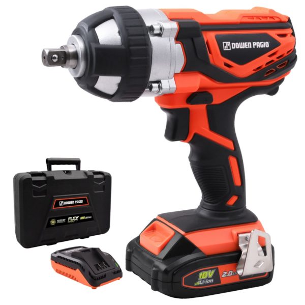 Llave de impacto inalámbrica a Batería 18V Dowen Pagio LIB18P 1/2”(12.7mm) 400Nm 9993139 con maletín (incluye 1 batería 2.0Ah y 1 cargador) - Imagen 2
