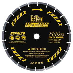 Disco diamantado Segmentado para Asfalto Bta Construction 300mm(12”) 993708 para Cortadoras de Hormigón