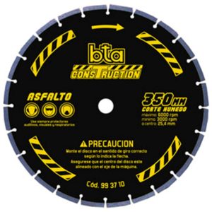 Disco diamantado Segmentado para Asfalto Bta Construction 350mm(14”) 993710 para Cortadoras de Hormigón