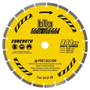 Disco diamantado Segmentado para Concreto Bta Construction 300mm(12”) 993728 para Cortadoras de Hormigón