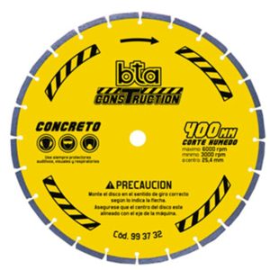 Disco diamantado Segmentado para Concreto Bta Construction 400mm(16”) 993732 para Cortadoras de Hormigón