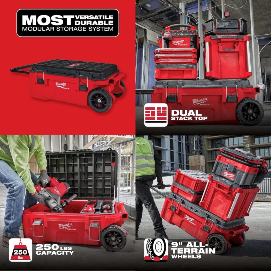 Caja de herramientas baúl con ruedas PACKOUT Milwaukee 48-22-8428 113kg(250lb) - Imagen 10
