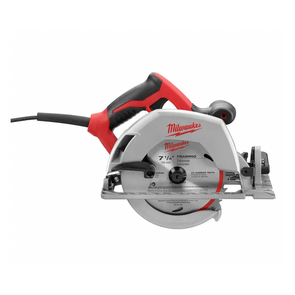 Mango fijo ergonómico de la sierra Milwaukee 6430-59A con protector de disco y deflector de polvo.