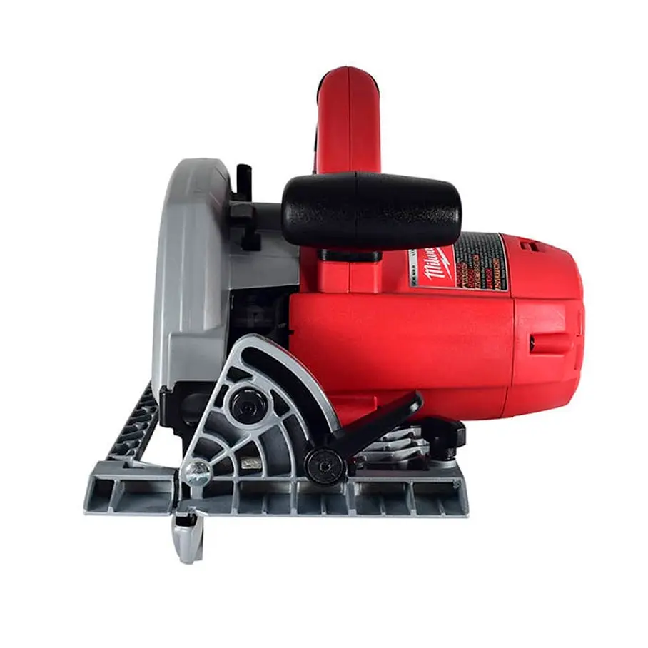Selector de ángulo de bisel hasta 45 grados en sierra circular eléctrica Milwaukee 184mm profesional.