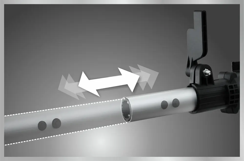 Barral extensible regulable de 2 a 2.8 metros de podadora Dowen Pagio.