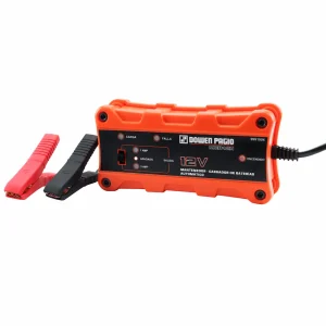 Cargador y mantenedor de baterías automático Dowen Pagio 12V 2A para mantenimiento de baterías de auto y moto