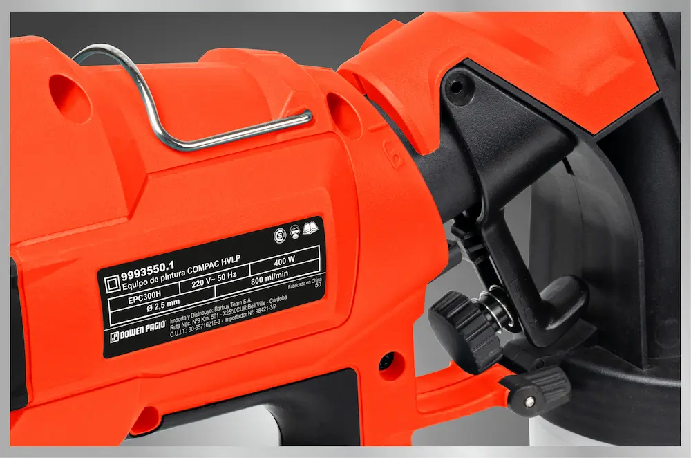 Equipo Pistola para Pintar Eléctrica Dowen Pagio EPC300H Compact HVLP 400W 220v 9993550.1 - Imagen 4