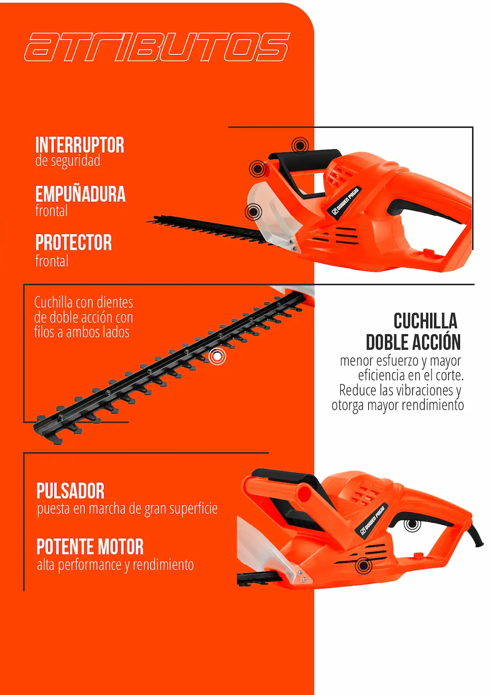 Ficha técnica de especificaciones del corta cercos Dowen Pagio 9995228.1